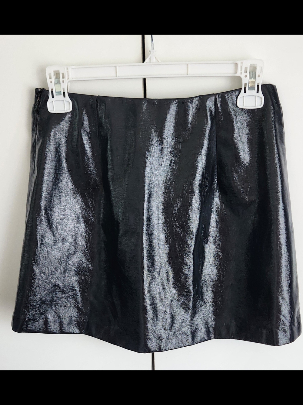 Abercrombie & Fitch Vegan Leather Mini Skirt.  EUC.  Navy Blue.  Size Small